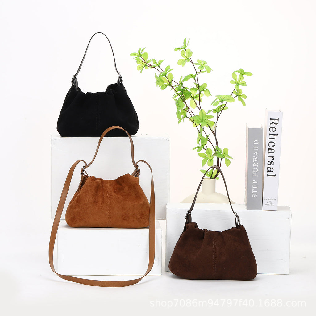 Sarah Express Suede-Look Rectangular Crossbody Shoulder Bag