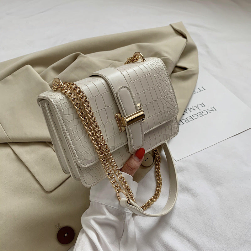 Sarah Express Textured Stone Pattern Small Square Bag White