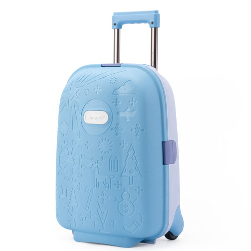 Sarah Express 16-Inch Cartoon Print Travel Suitcase Blue 16 Inches