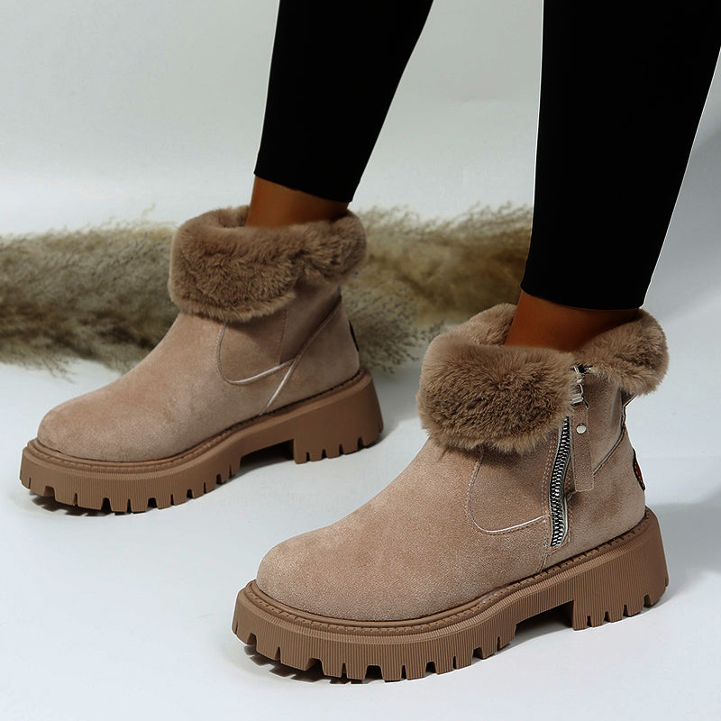 Sarah Express Plush Lined Faux Suede Snow Boots