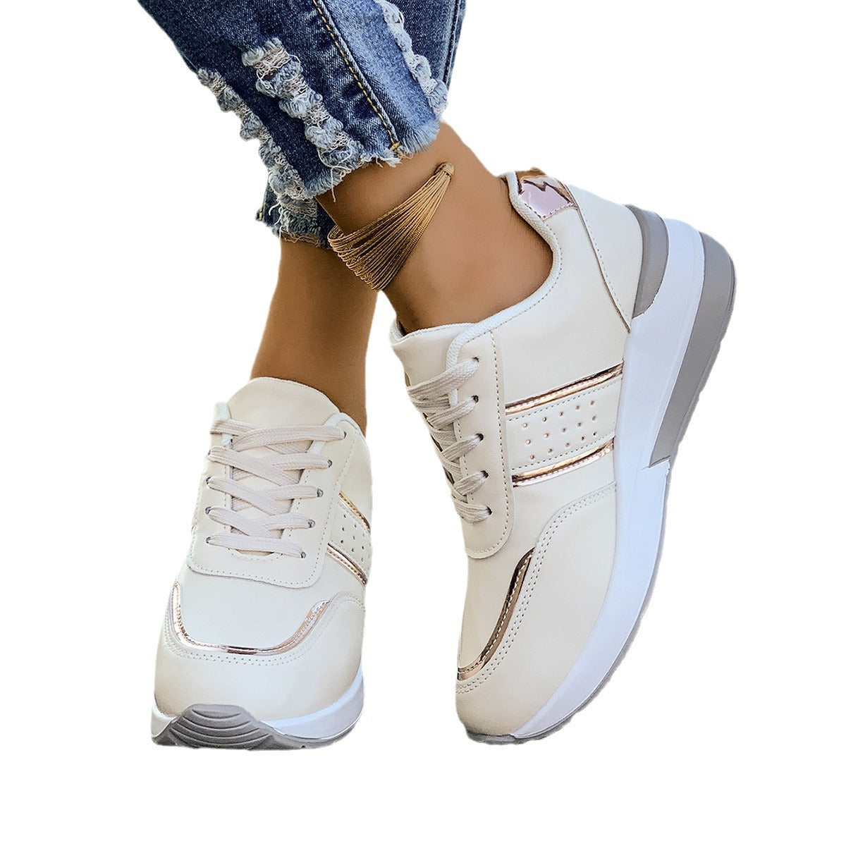 Sarah Express Women's Color-Block Chunky Platform Sneakers
