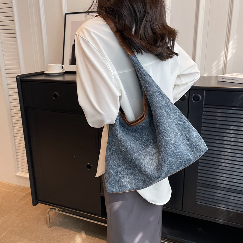 Sarah Express Denim Canvas Bucket Shoulder Bag