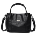 Sarah Express Soft PU Leather Bucket Crossbody Bag Black