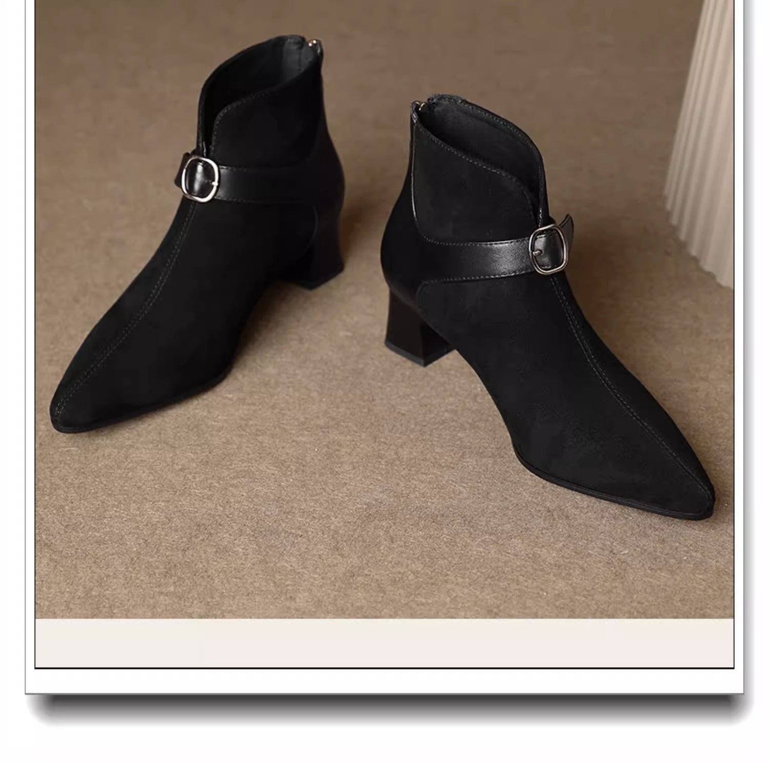 Sarah Express Pointed-Toe Suede Ankle Boots