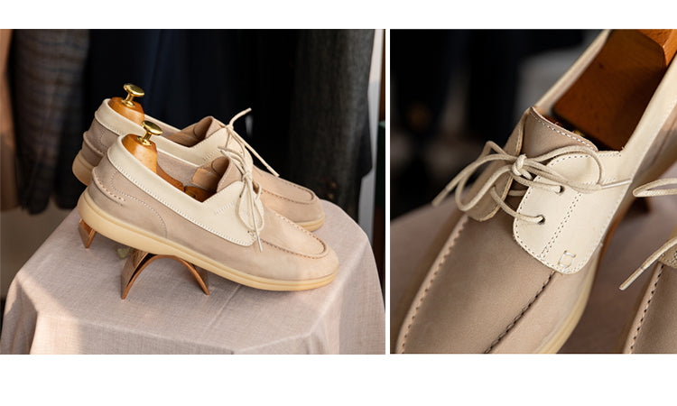 Sarah Express Vintage Suede Lace-Up Sailing Shoes
