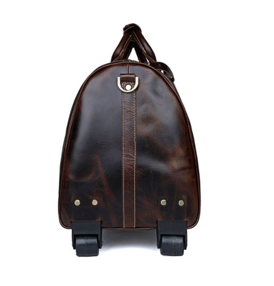 Sarah Express Large Capacity Cowhide Trolley Travel Bag