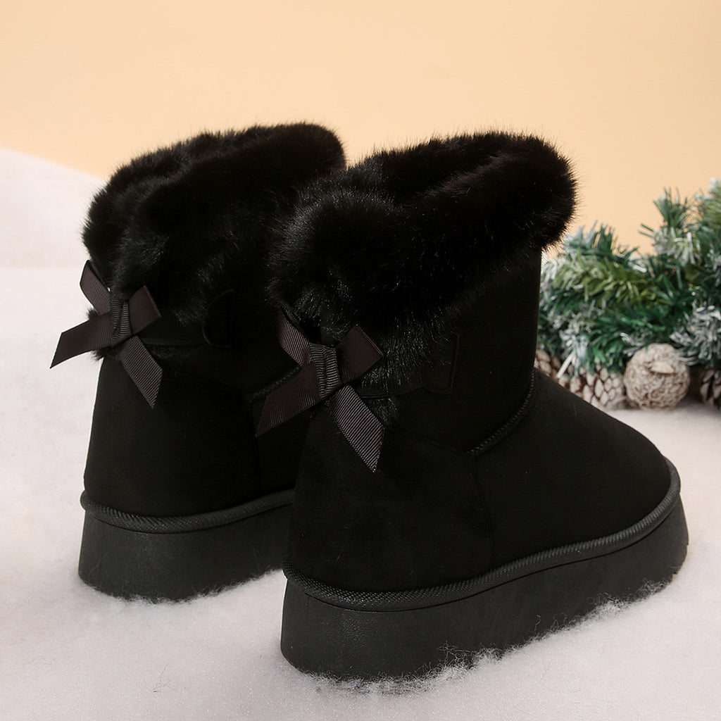 Sarah Express Bow-knot Plush Lined Winter Ankle Boots