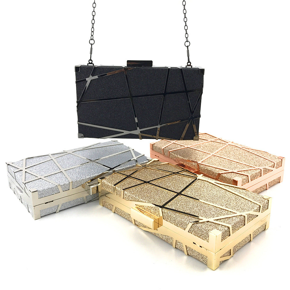 Sarah Express Geometric Metal Frame Evening Clutch Bag