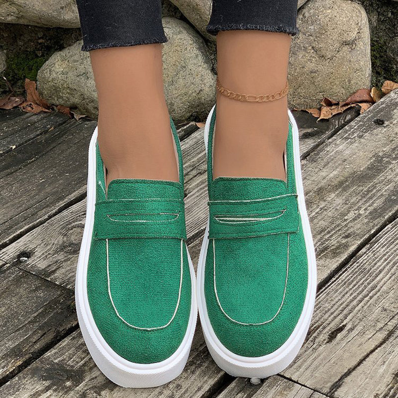 Sarah Express Platform Slip-On Canvas Walking Shoes