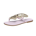 Sarah Express Butterfly Cutout Flat Slide Sandals Pink