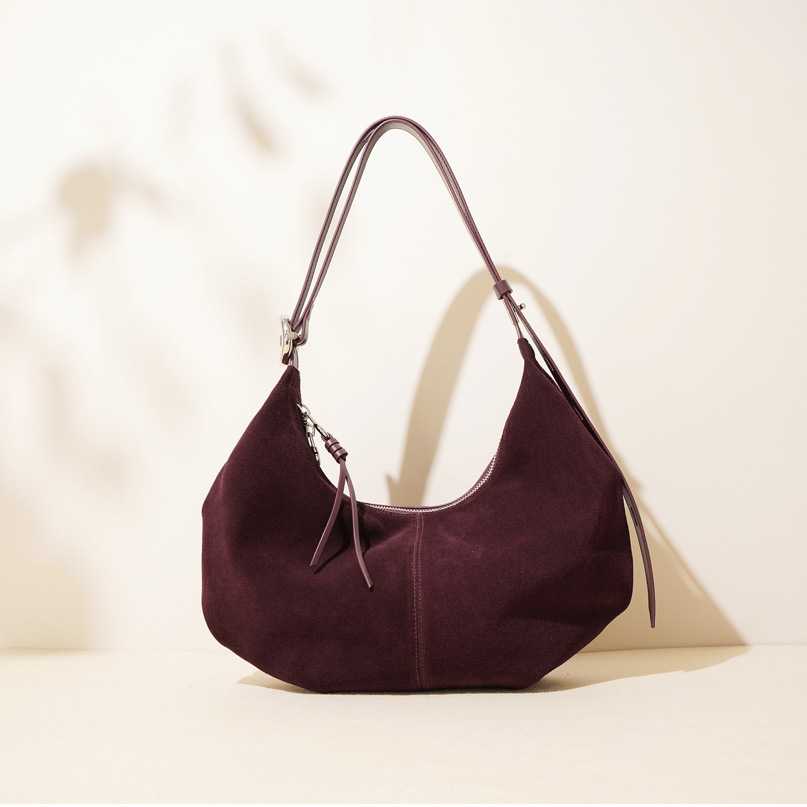 Sarah Express Matte Cowhide Leather Dumpling Crossbody Bag