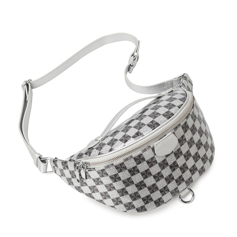 Sarah Express Retro Plaid Crossbody Shoulder Bag Black