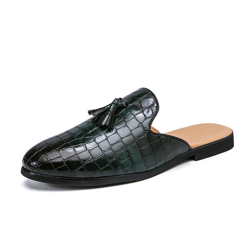 Sarah Express Men's Tassel Slip-On Brogue Mules