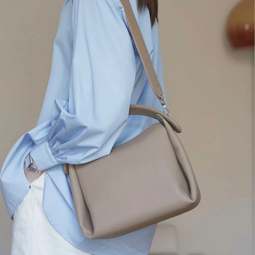 Sarah Express Genuine Leather Structured Box Shoulder Bag