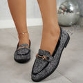 Sarah Express Stitched Round Toe Flat Loafers Gray
