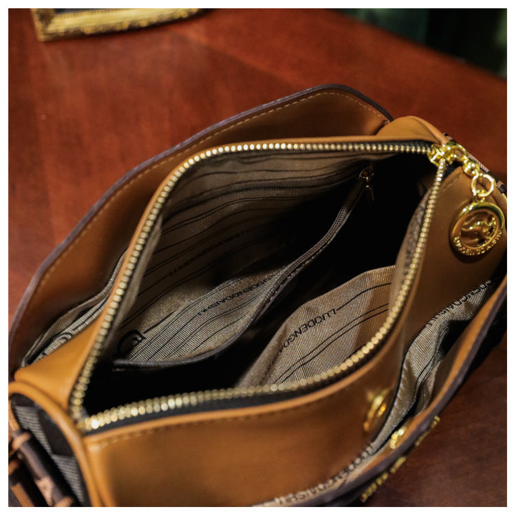 Sarah Express Rhombus Pattern Retro Shoulder Messenger Bag