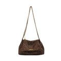 Sarah Express Leopard Print Shoulder Bag with Double Straps Brown