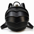 Sarah Express Vintage Leather Beetle Shell Backpack Black