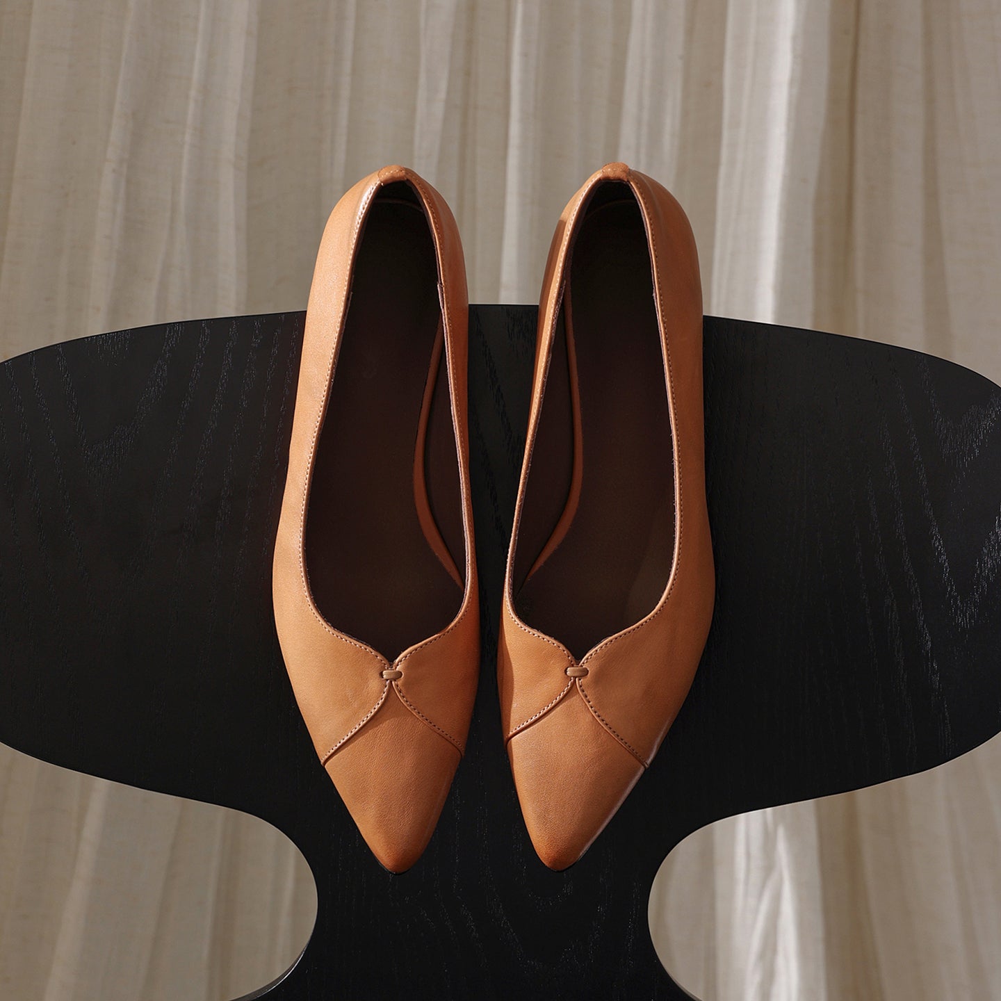 Sarah Express Washed Cowhide Kitten Heel Pumps