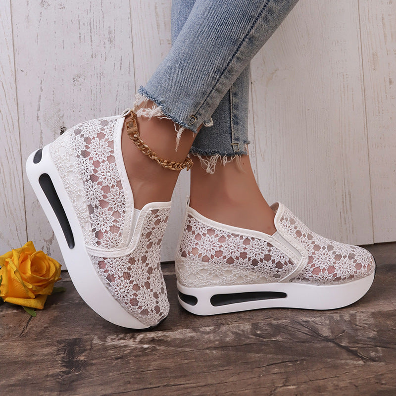 Sarah Express Lace Mesh Platform Slip-On Flats