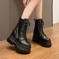 Sarah Express Chunky Heel High-Top Ankle Boots Black