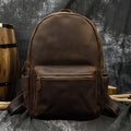 Sarah Express Structured Leather Travel Backpack for Men Brown 18inches