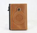 Sarah Express Slim AirTag Wallet With Card Holder Leather brown