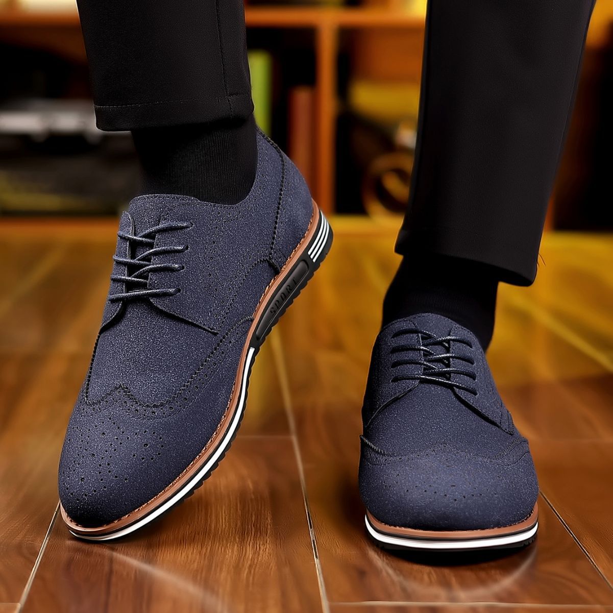 Sarah Express Men's Casual Suede Low-Top Shoes