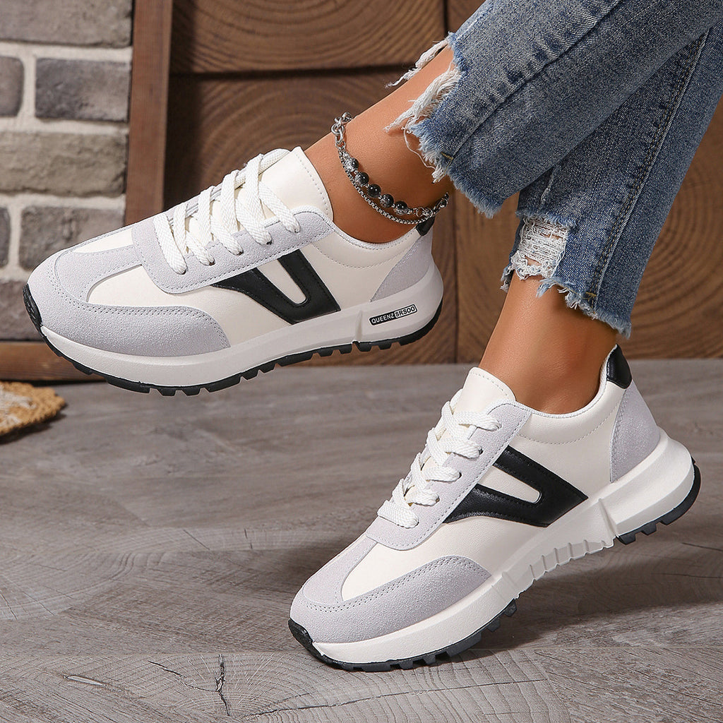 Sarah Express Breathable Mesh Flat Sole Running Sneakers