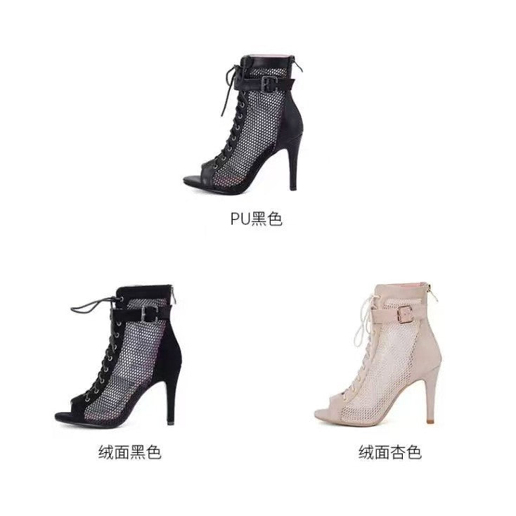 Sarah Express Peep Toe Lace-Up Ankle Boots