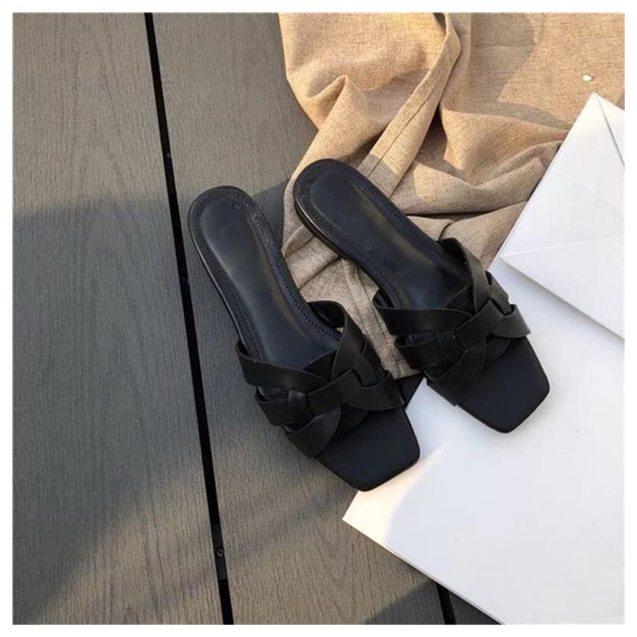 Sarah Express Square Toe Casual Hollow Beach Sandals