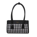 Sarah Express Structured Houndstooth Pattern Handbag Black