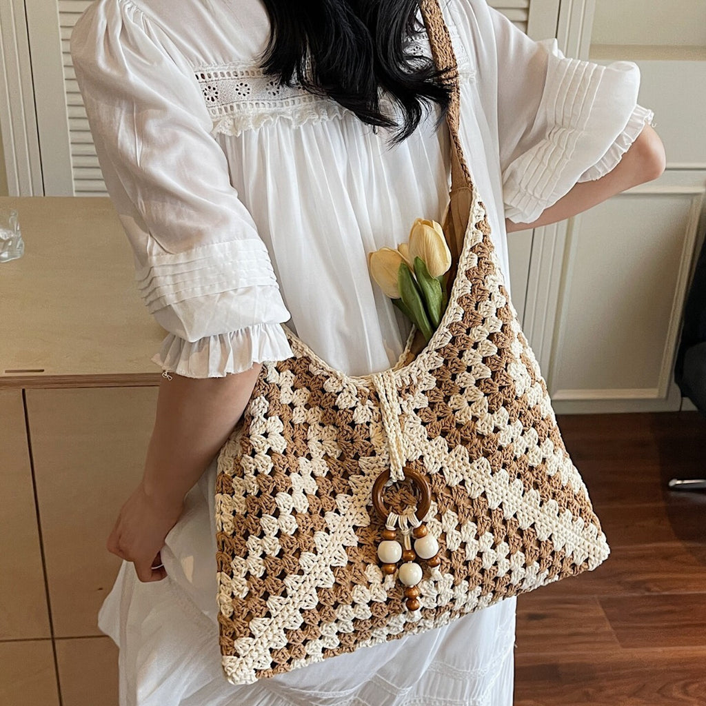 Sarah Express Crochet Weave Shoulder Tote Bag
