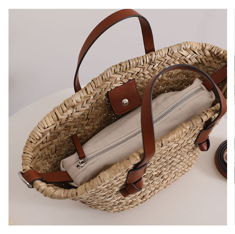 Sarah Express Natural Straw Woven Shoulder Bag