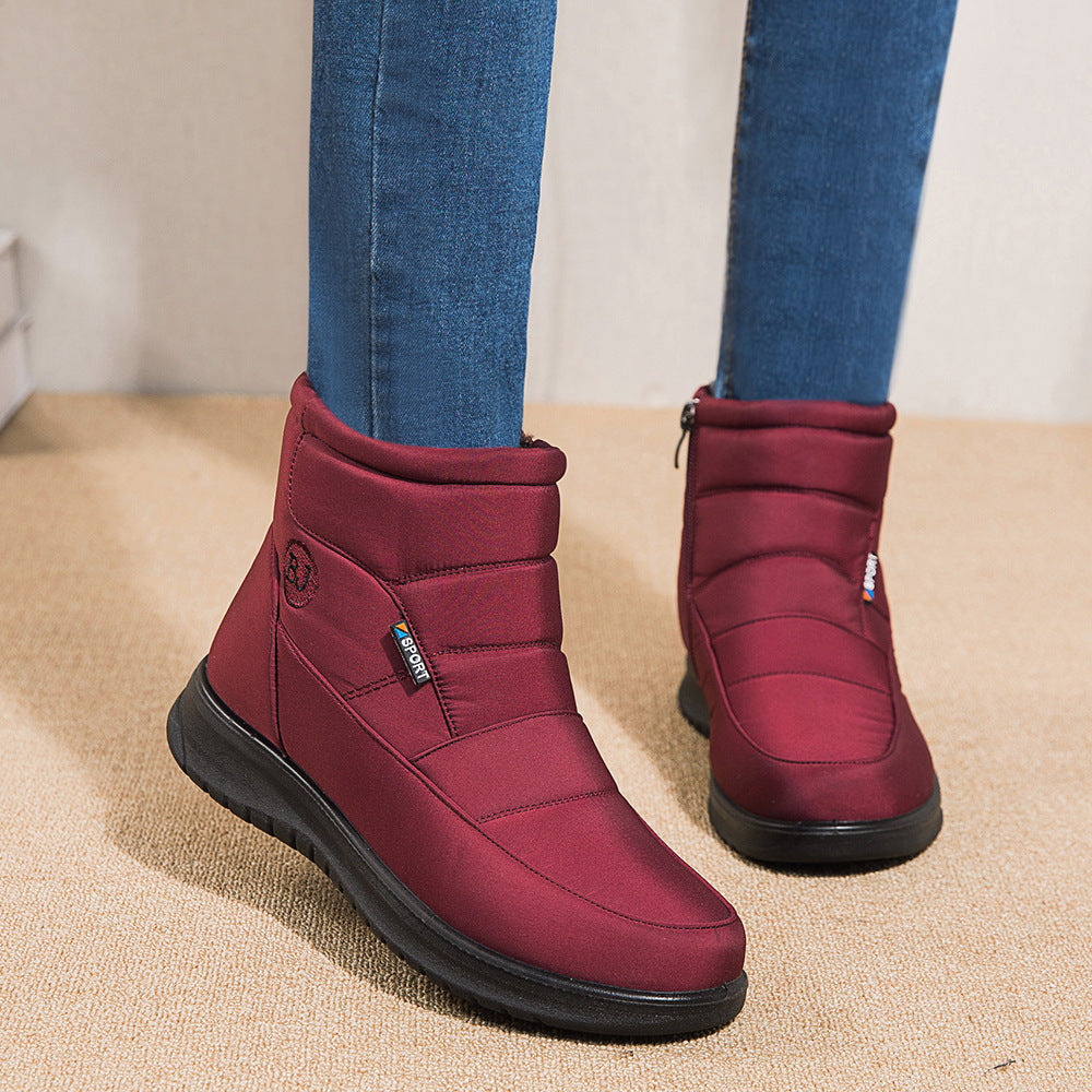 Sarah Express Women's Waterproof Non-Slip Snow Ankle Boots Red