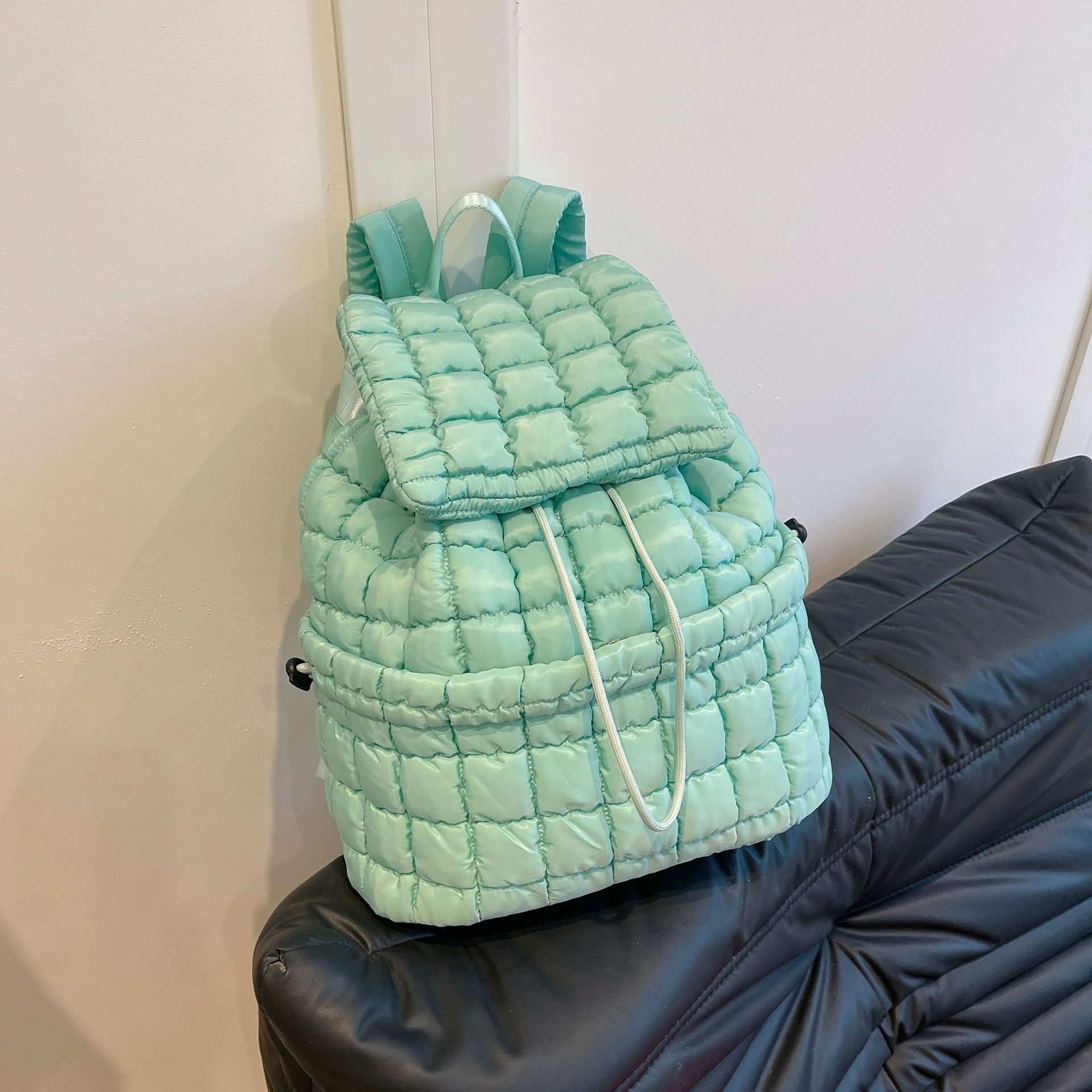 Sarah Express Quilted Padded Lightweight Travel Backpack Pine Green 35x34x13
