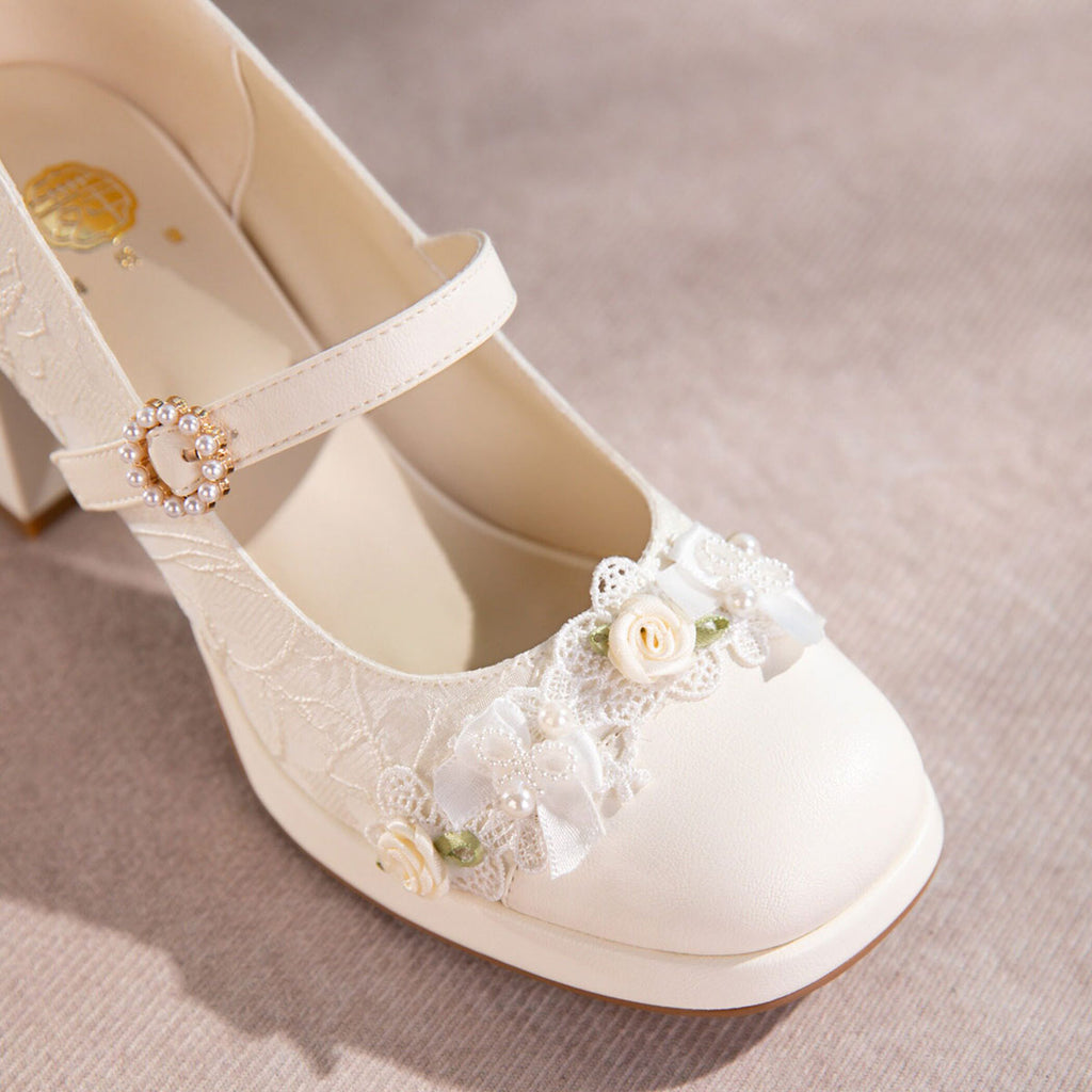 Sarah Express Lace Mary Jane Platform Bridal Heels