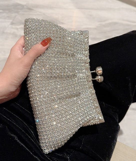 Sarah Express Rhinestone Embellished Dumpling Dinner Clutch