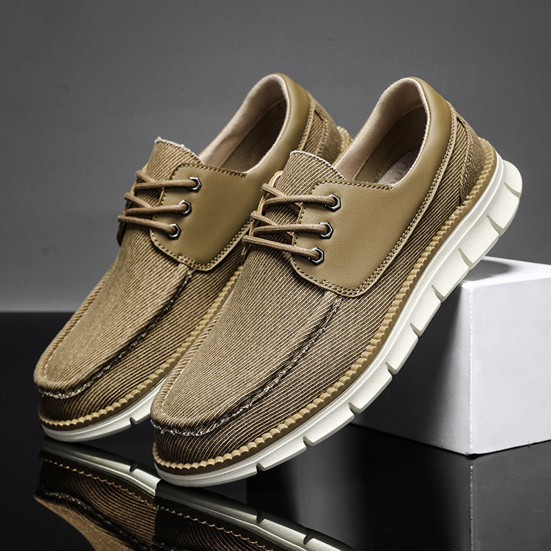 Sarah Express Men's Breathable Canvas Lace-Up Sneakers