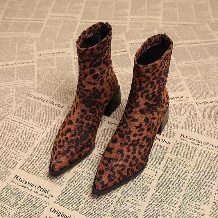 Sarah Express Pointed-Toe Chunky Heel Ankle Boots