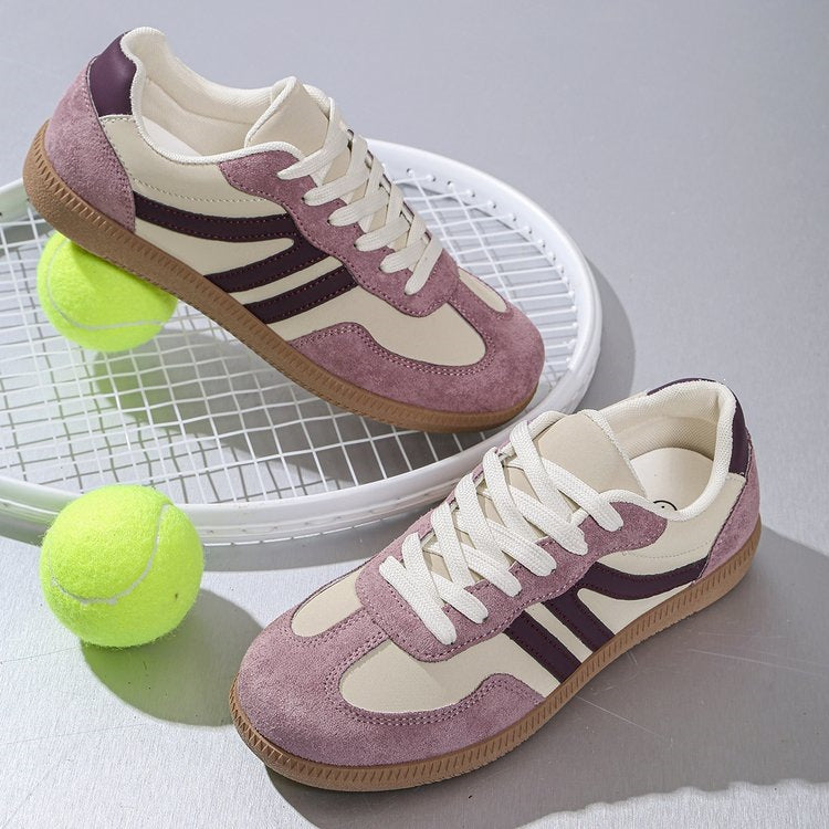 Sarah Express Purple Rhinestone Low-Top Sneakers