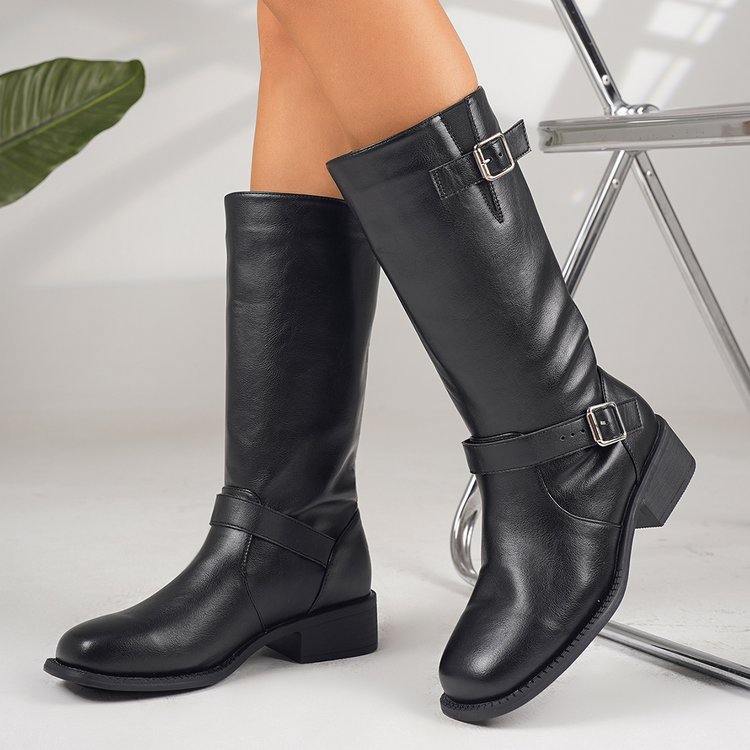 Sarah Express Plus Size Chunky Heel Thigh High Boots