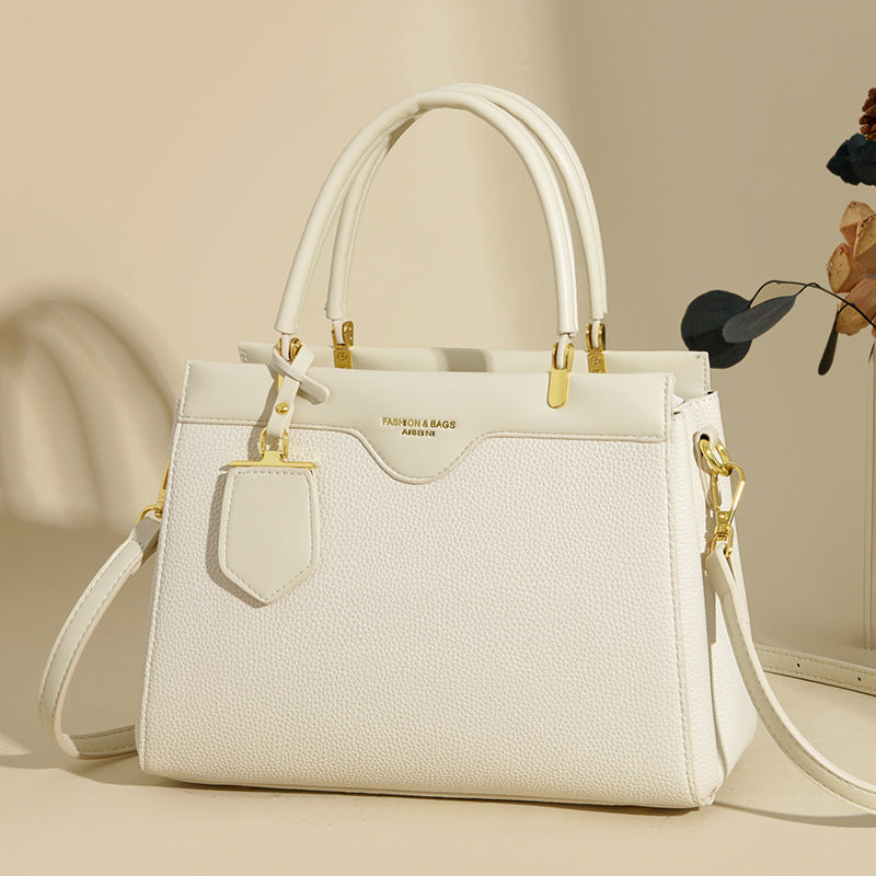 Sarah Express Elegant Patchwork PU Leather Shoulder Tote