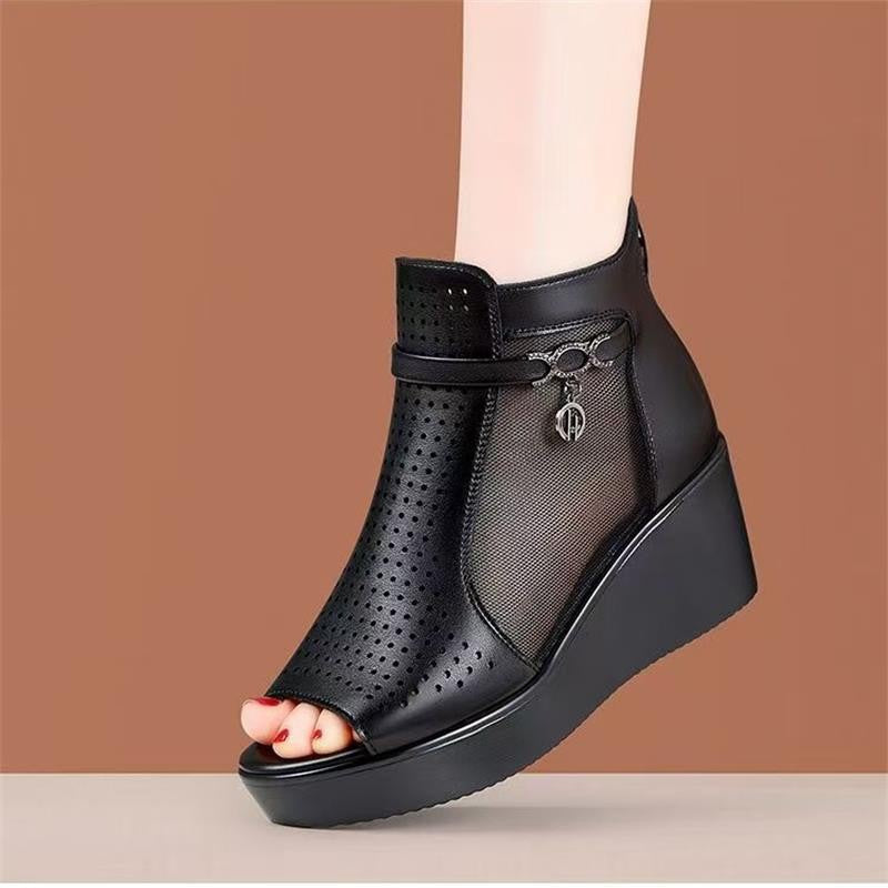 Sarah Express Breathable Peep-Toe Mid Heel Sandals