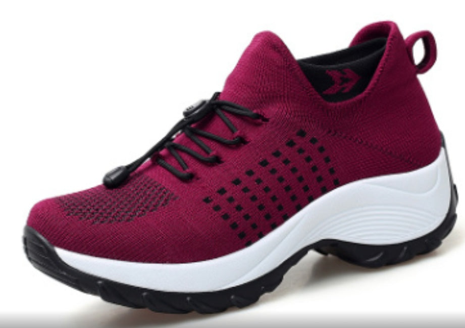 Sarah Express Breathable Mesh Sock Sneakers with Cross-Straps