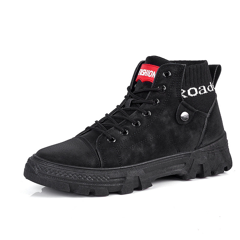 Sarah Express Men's Casual High Top Martin Boots Black