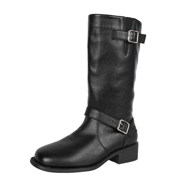 Sarah Express Plus Size Chunky Heel Thigh High Boots