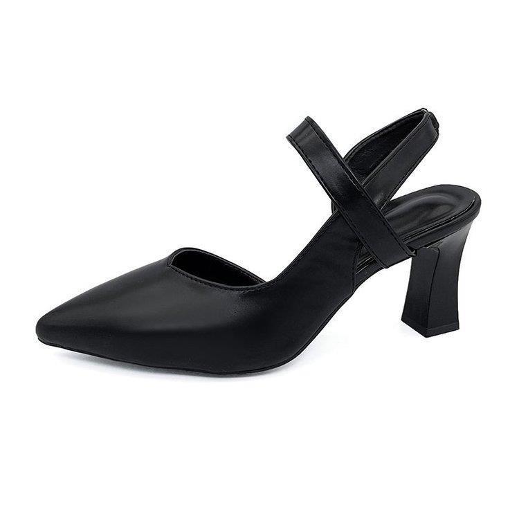 Sarah Express Closed-Toe Chunky Heel Ankle Strap Sandals