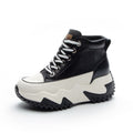 Sarah Express High-Top Wedge Sneakers with Perforated Detail Black Single