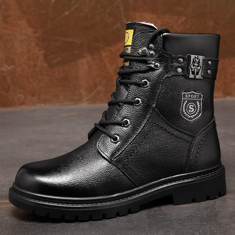 Sarah Express High Top Fleece Lined Utility Boots Black Without velvet